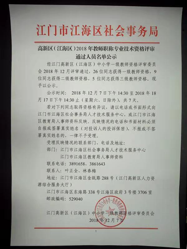 高新区（江海区）2018年教师职称专业技术资格评审通过人员名单公示.jpg